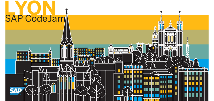 SAP CodeJam illustration of Lyon cityscape