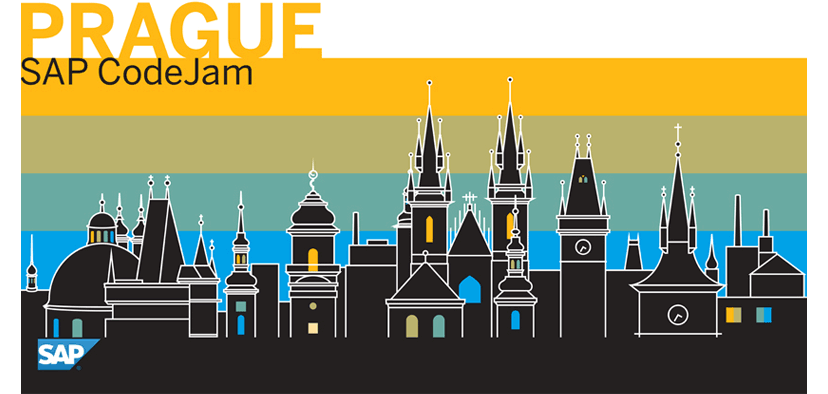 SAP CodeJam illustration of Prague skyline