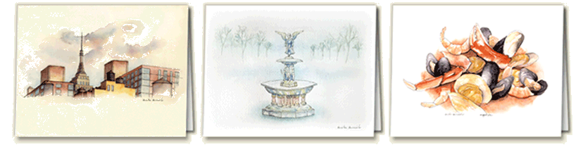 Key Design NYC link to Amelia's Greetings cards paintings