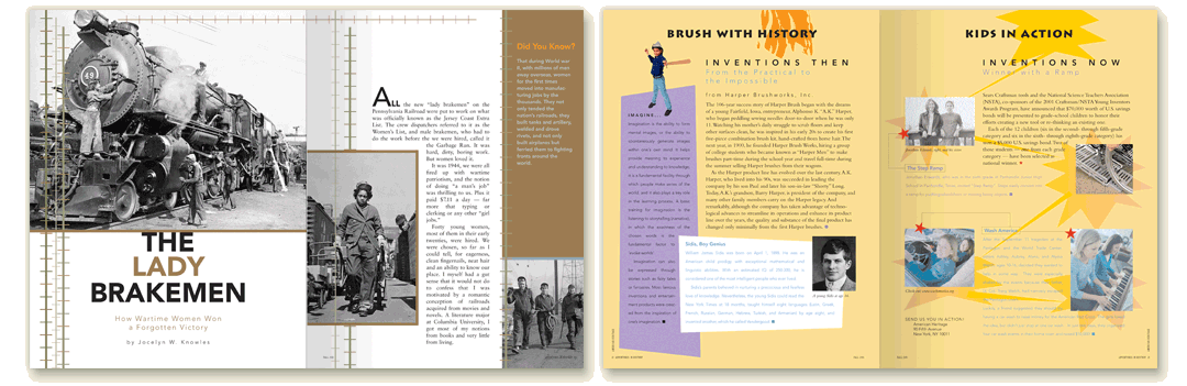 American Heritage magazine design featuring The Lady Brakemen