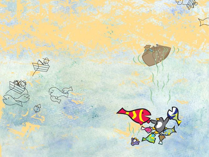 Amelia's Pajamas she is swimming with the fish