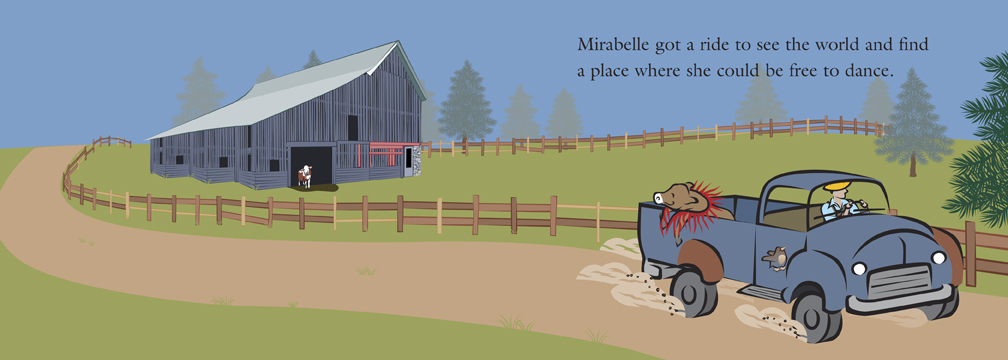 The Flamenco Dancing Cow hitches a ride in a truck