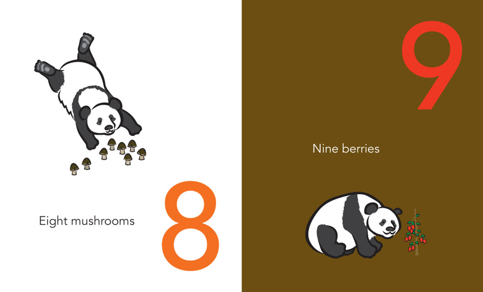 Panda gets 8 mushrooms and 9 berries