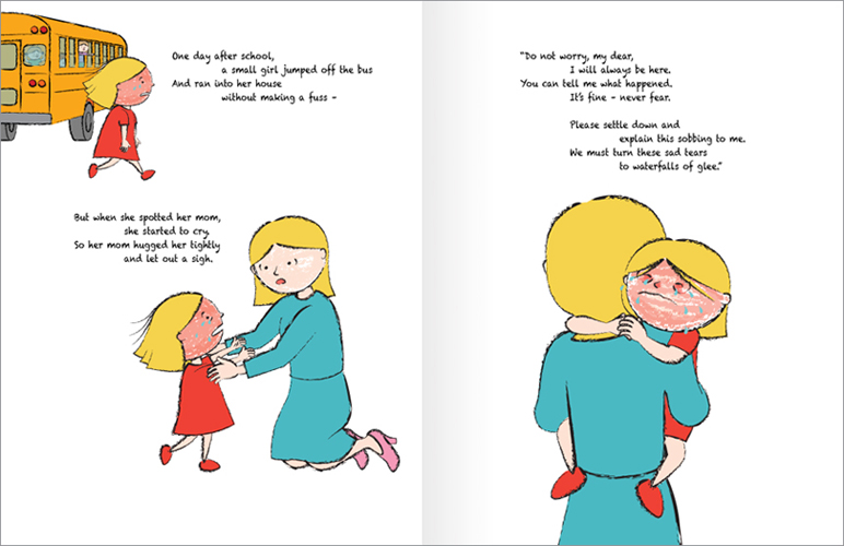 Ruby Red sobs to Mom